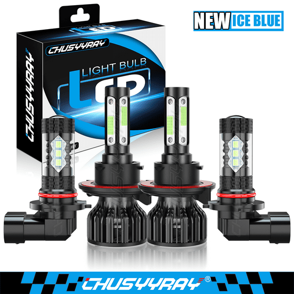 For 2004-2014 Ford F150 8000K LED Headlight Hi/Lo Beam + Fog Light Bulb 4x 9008/H13+9006 Combo