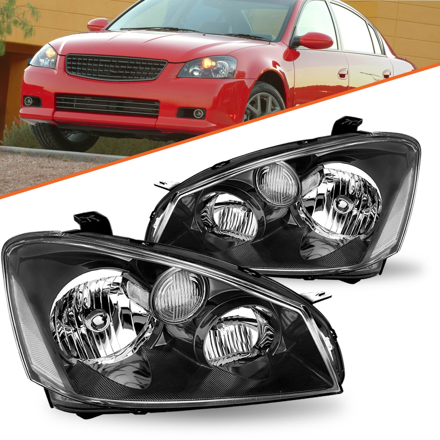 For 2005-2006 Nissan Altima 4Door Halogen Headlights Assembly Headlamps 05-06