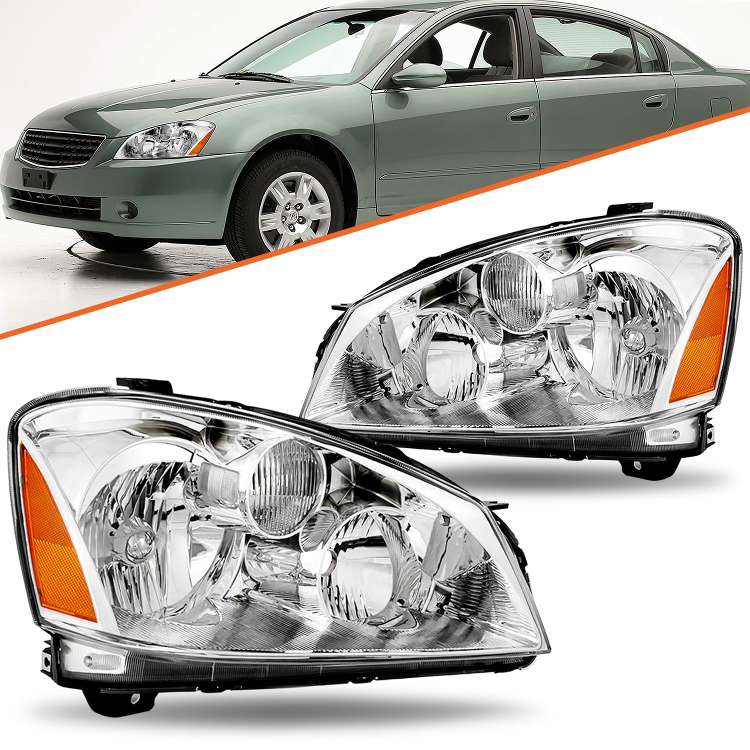For 2005-2006 Nissan Altima 4Door Halogen Headlights Assembly Headlamps 05-06