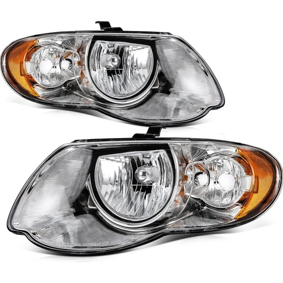 For 2005-2007 Chrysler Town & Country 3.3L 3.8L Pair Headlights Assembly RH & LH