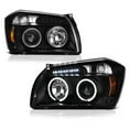 thumbnail image 1 of [For 2005-2007 Compatible with Dodge Magnum] LED Halo Ring Black Projector Headlight Headlamp Assembly, Driver & Passenger Side, 1 of 8