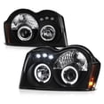 thumbnail image 1 of [For 2005-2007 Jeep Grand Cherokee] LED Halo Ring Black Housing Projector Headlight Headlamp Assembly, Driver & Passenger Side, 1 of 8