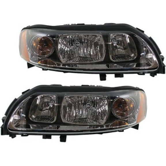 For 2005-2009 Volvo S60 Headlight Driver and Passenger Side CAPA Certified Bulbs Included VO2502120 VO2503120-Replaces 31276807-0, 31276808-8
