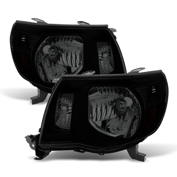 For 2005-2011 Toyota Tacoma Pickup Truck TRD Black Smoked Headlights Headlamps