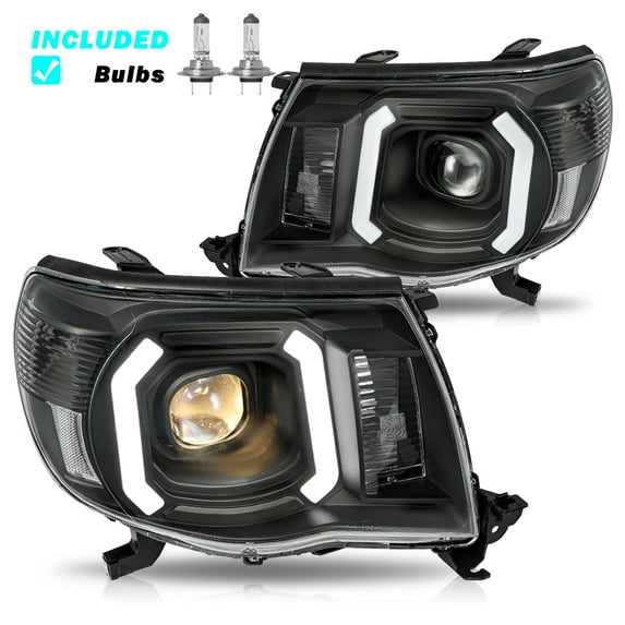 For 2005-2011 Toyota Tacoma TRD LED Tube Projector Headlight Assembly Left+Right