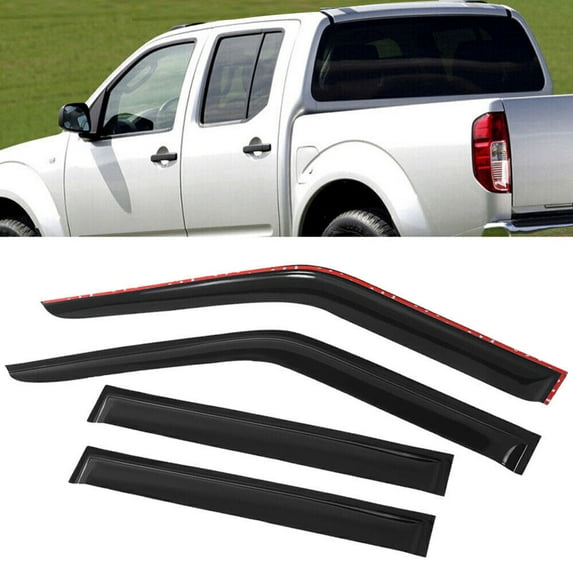For 2005-2020 Nissan Frontier Crew Cab Window Visor Sun Rain Guards Vent Shade