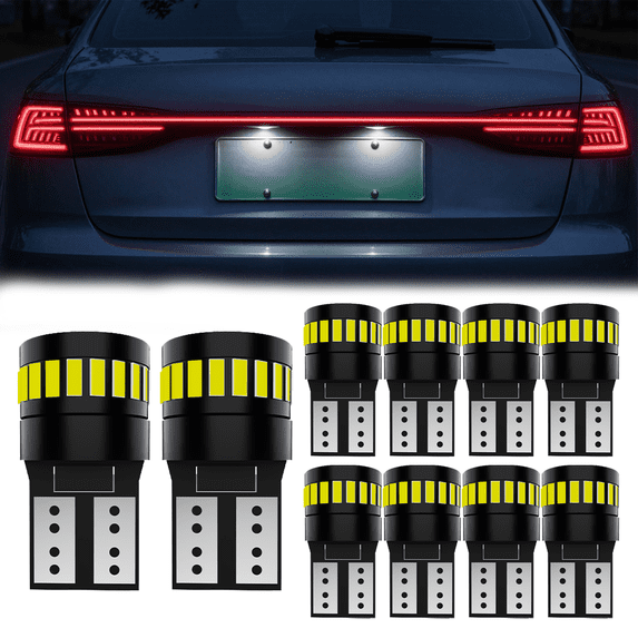 For 2005 GMC Envoy XUV,Super White T10 168 W5W 2825 LED License Plate Interior Light Bulb 6500K,Pack of 10