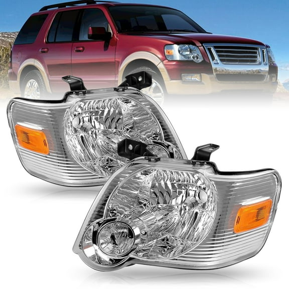 For 2006 2007 2008 2009 2010 Ford Explorer Headlights Headlamps Pair Left+Right
