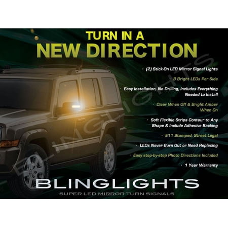 For 2006 2007 2008 2009 2010 Jeep Commander LED Side Mirrors Turnsignals Lights Turn Signals Signalers