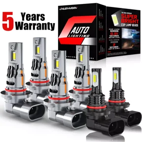 For 2006 2007 2008 2009 Dodge Charger 6X LED Headlights Fog Light Bulbs 8000K GL