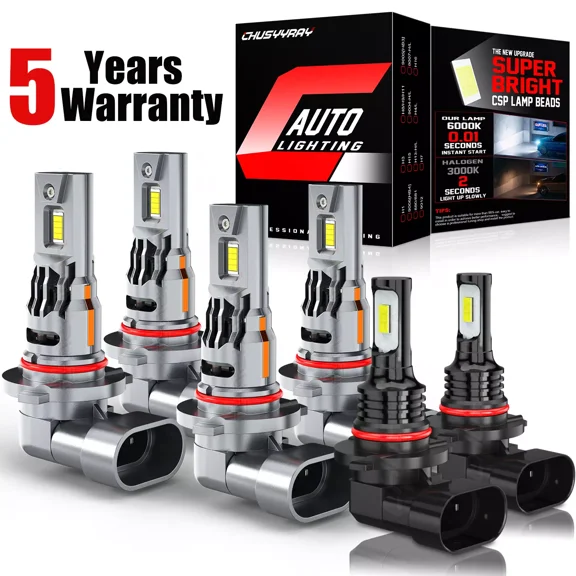 For 2006 2007 2008 2009 Dodge Charger 6X LED Headlights Fog Light Bulbs 8000K GL