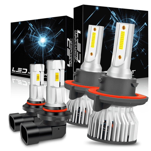 For 2006 2007 2008 Dodge Ram 1500 2500 3500 LED Headlight Bulbs & Fog Light 6000K Diamond White 4pcs