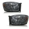thumbnail image 1 of For 2006 2007 2008 Dodge Ram 1500 2500 3500 Smoke Headlights Assembly Lamps Pair, 1 of 1