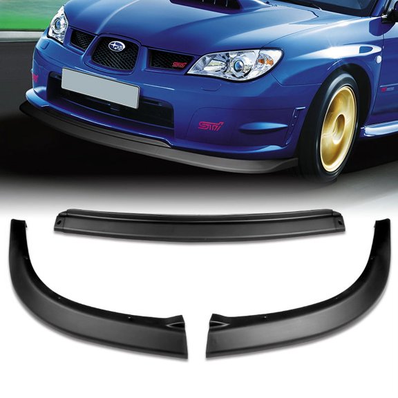 For 2006-2007 Subaru Impreza WRX STi S204 Matt Black Front Bumper Spoiler Lip
