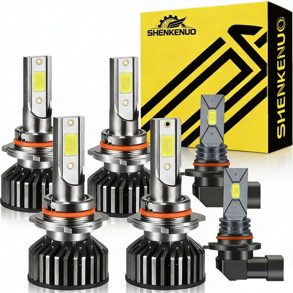 For 2006-2009 Dodge Charger Headlights,9005 HB3 High Beam+9006 HB4 Low Beam Bulbs+9145 LED Fog light Bulbs,6pcs