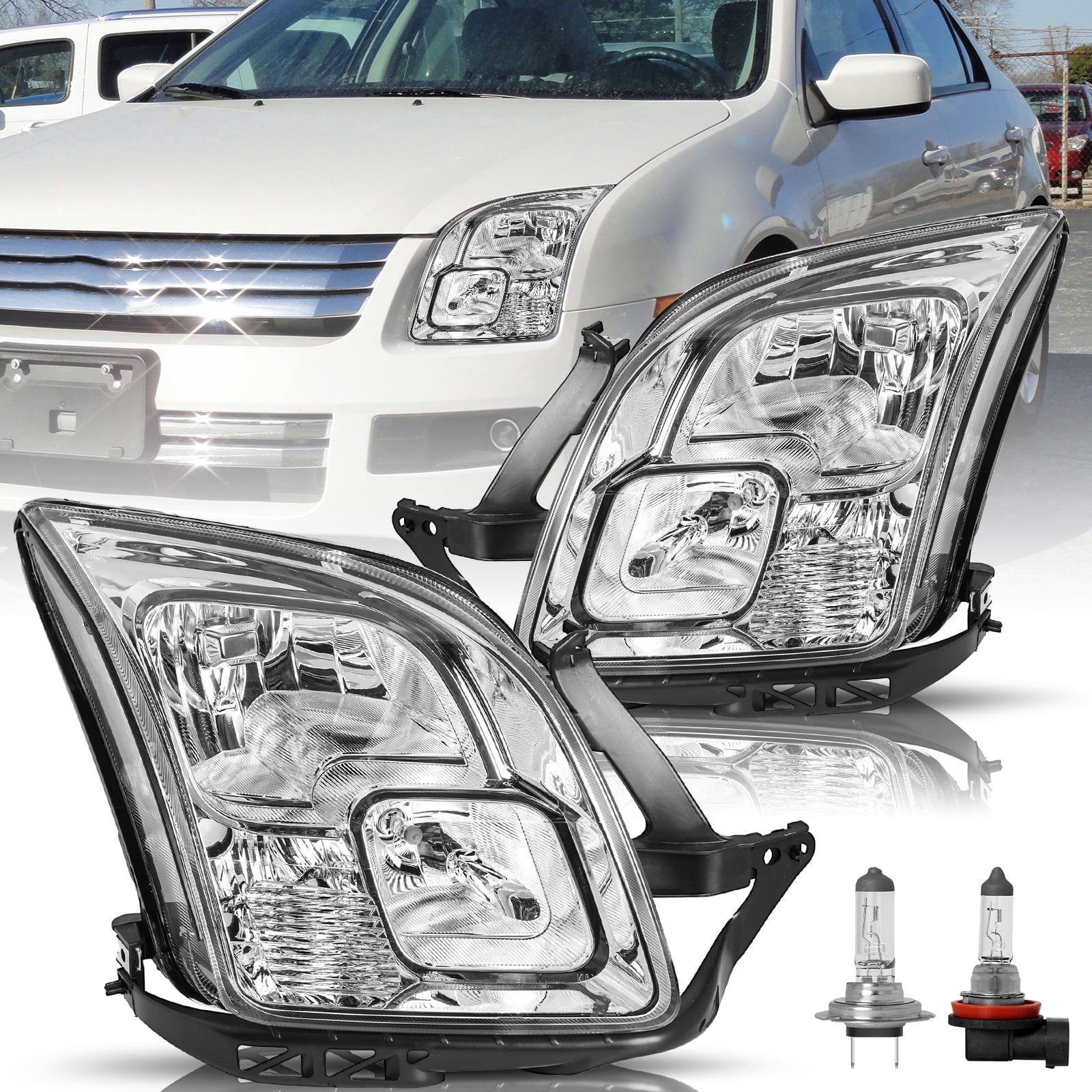For 2006-2009 Ford Fusion Factory Style Headlights Headlamps Pair W/bulb