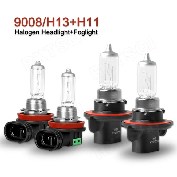 For 2006-2009 Pontiac Torrent Halogen Headlight Bulbs 9008/H13 High/Low Beam H11 Fog Light 3400k 4pcs