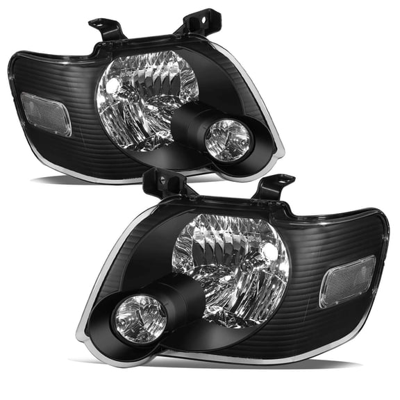 For 2006-2010 Ford Explorer Black Housing Headlights Lamp Assembly Left+Right