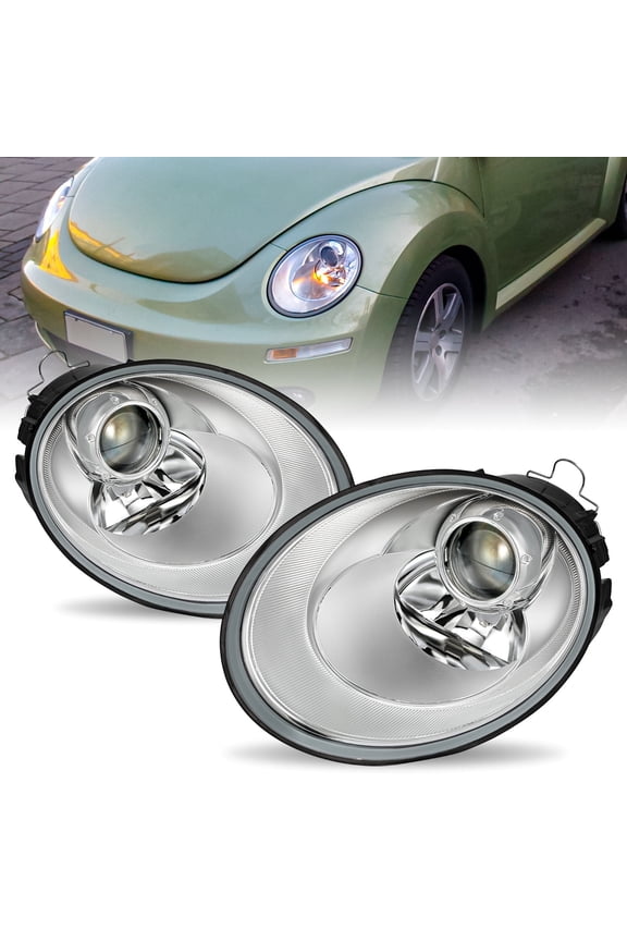 For 2006-2010 Volkswagen VW Beetle Halogen Projector Headlights Set Left & Right
