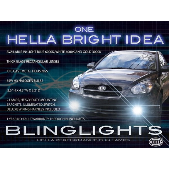 For 2006-2011 Hyundai Avega Xenon Fog Lamps Driving Lights