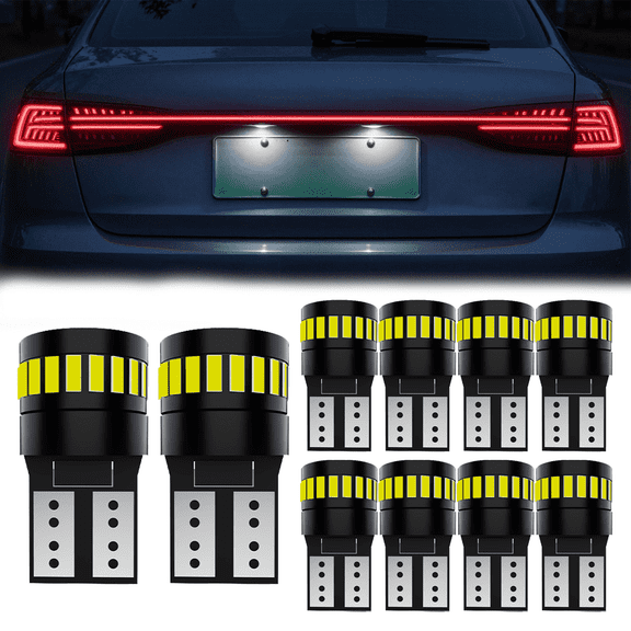 For 2006 BMW 323i,Super White T10 168 W5W 2825 LED License Plate Interior Light Bulb 6500K,Pack of 10