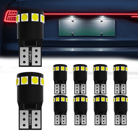 For 2006 BMW M3,Super White T10 168 W5W 2825 LED License Plate Interior Light Bulb 6500K,Pack of 10