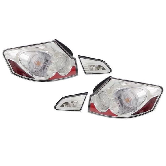 For 2007-2008 G35 Tail Light Clear Lens; Chrome Interior IN2811102