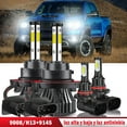 thumbnail image 1 of For 2007-2009 Jeep Patriot LED Headlight Bulbs 4-side 9008/H13 High Low Beam 9145 Fog Lights 4x Bulbs Combo, 1 of 13
