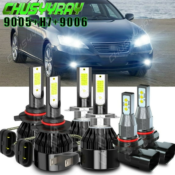 For 2007-2009 Lexus ES350 LED Headlight Kit High Low+ Fog Light Bulbs 6000K