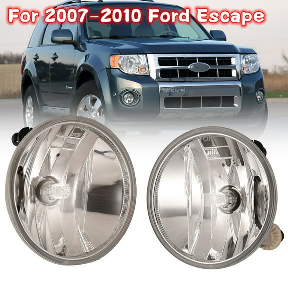 For 2007-2012 Ford Escape Fog lights Bumper Driving Lamps Replacement Clear Lens