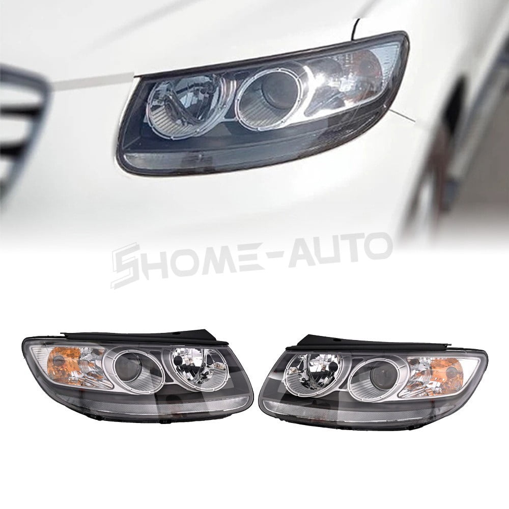For 2007-2012 Hyundai Santa Fe Pair Headlights Assembly Left Right Halogen Projector
