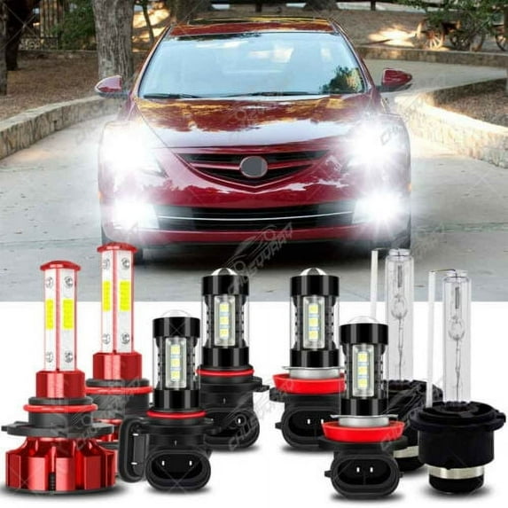 For 2007-2013 Acura MDX - 8PCS Front LED HID Headlights Daytime Fog Light Bulbs