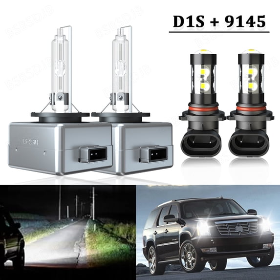For 2007-2013 Cadillac Escalade EXT LED HID Headlight Bulbs High&Low + Fog Light