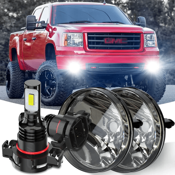 For 2007-2013 GMC Sierra 1500 2500 3500 Round LED Bumper Fog Lights Assembly