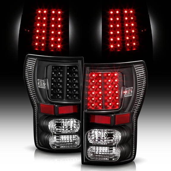 For 2007-2013 Toyota Tundra LED Tail Lights Brake Lamps Left+Right Pickup Black