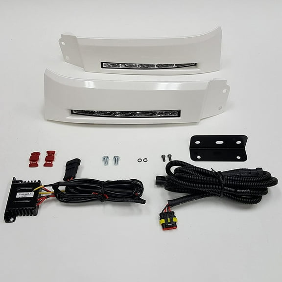 For 2007-2013 Toyota Tundra Sequoia Front Bumper Filler Panel LED DRL Fog Lights with Bezel Wire Harness OEM#81110-ACC-TTU07FL