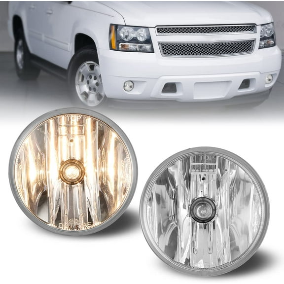 For 2007-2014 Chevy Tahoe Avalanche Suburban GMC Clear Fog Lights Lamps w/Bulb
