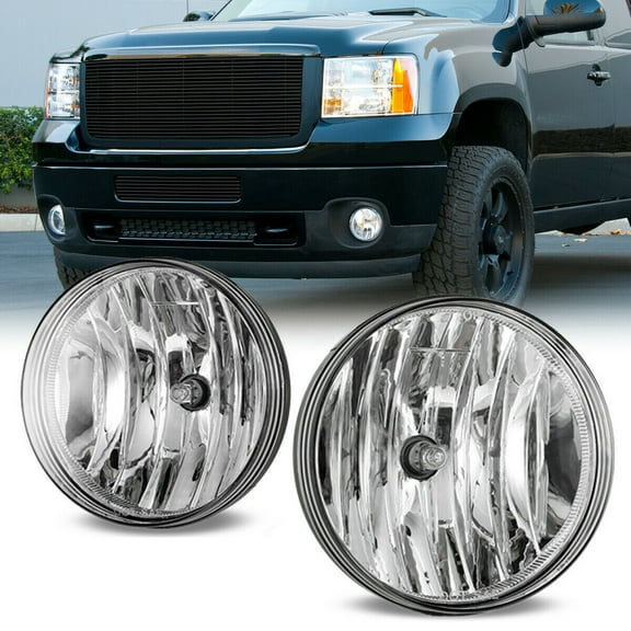 For 2007-2014 GMC Sierra 1500 2500 HD 3500 HD Fog Lights Bumper Lamps Clear Lens L+R