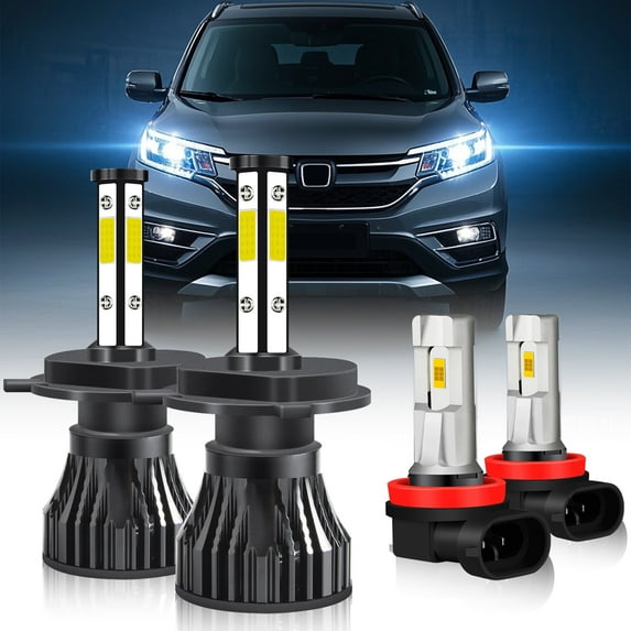 For 2007-2014 Honda Crv CR-V 4x LED Headlight Fog Light Bulbs Combo Kit 6000K,400% Brighter than Halogen