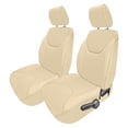 thumbnail image 1 of For 2007-2017 Jeep Wrangler JKU 4 Door FH Group Faux Leather Custom Fit Car Seat Covers - Front Seats Solid Beige, 1 of 5