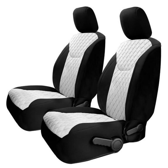 For 2007-2017 Jeep Wrangler JKU 4 Door FH Group Neoprene Waterproof Custom Fit Car Seat Covers Front Set - White