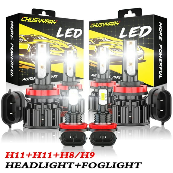 For 2007-2017 Nissan Altima H9 H11 LED Headlight Bulbs High/Low Beam & Fog Light