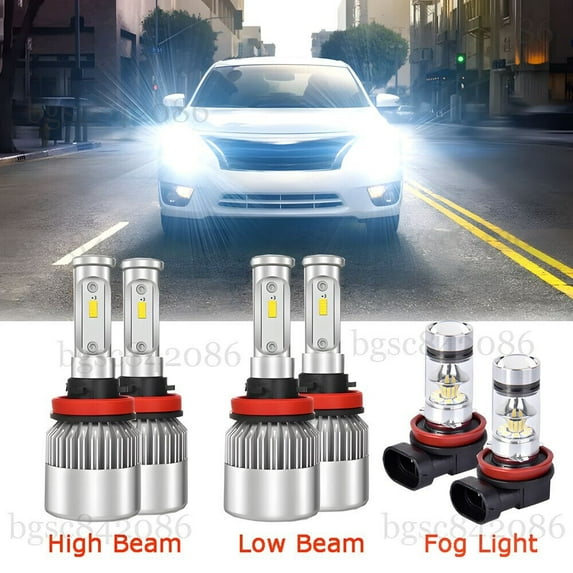 For 2007-2018 Nissan Altima Combo LED Headlight High Low + Fog light bulbs Kit