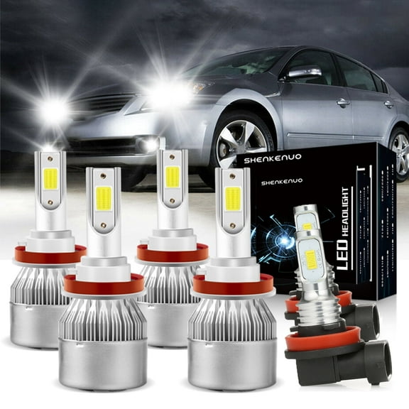 For 2007-2018 Nissan Altima LED Headlight Hi/Lo+Fog Light Bulbs Kit 6000K White