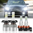 thumbnail image 1 of For 2007-2020 Nissan Versa Headlights 9003/H4 LED High and Low Beam H11 Fog lights 4pc, 1 of 12