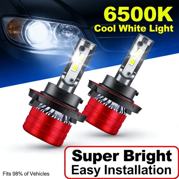 For 2007-2022 Jeep Wrangler 2016 2017 2018 2019 2020 2021 H13 LED Headlight Bulbs High Low Beam Set 2pcs