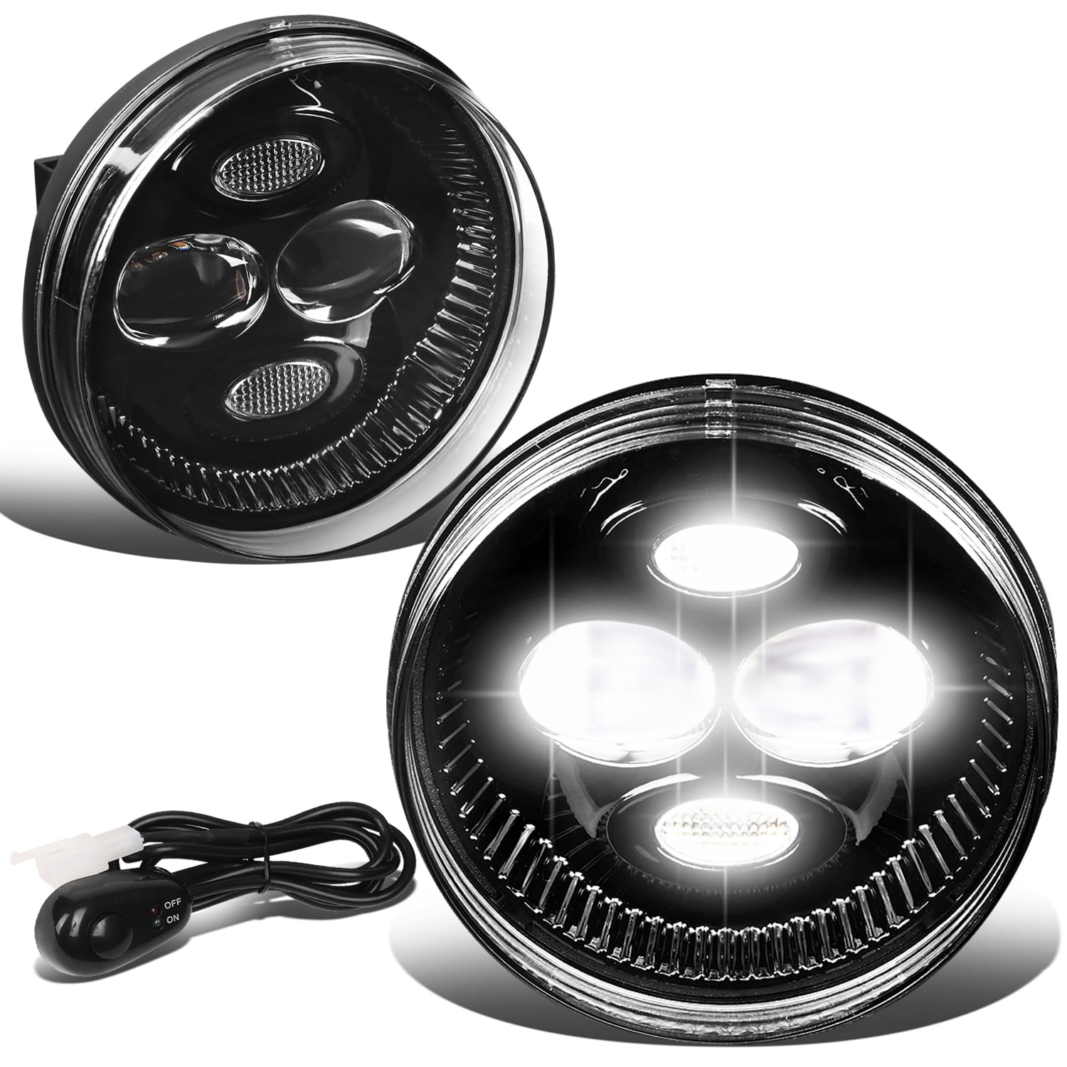 For 2007 to 2014 Sierra 1500 2500HD 3500HD Pair of Clear Lens Full LED Lighting Driving Fog Lights Lamps with Switch 11 12 13