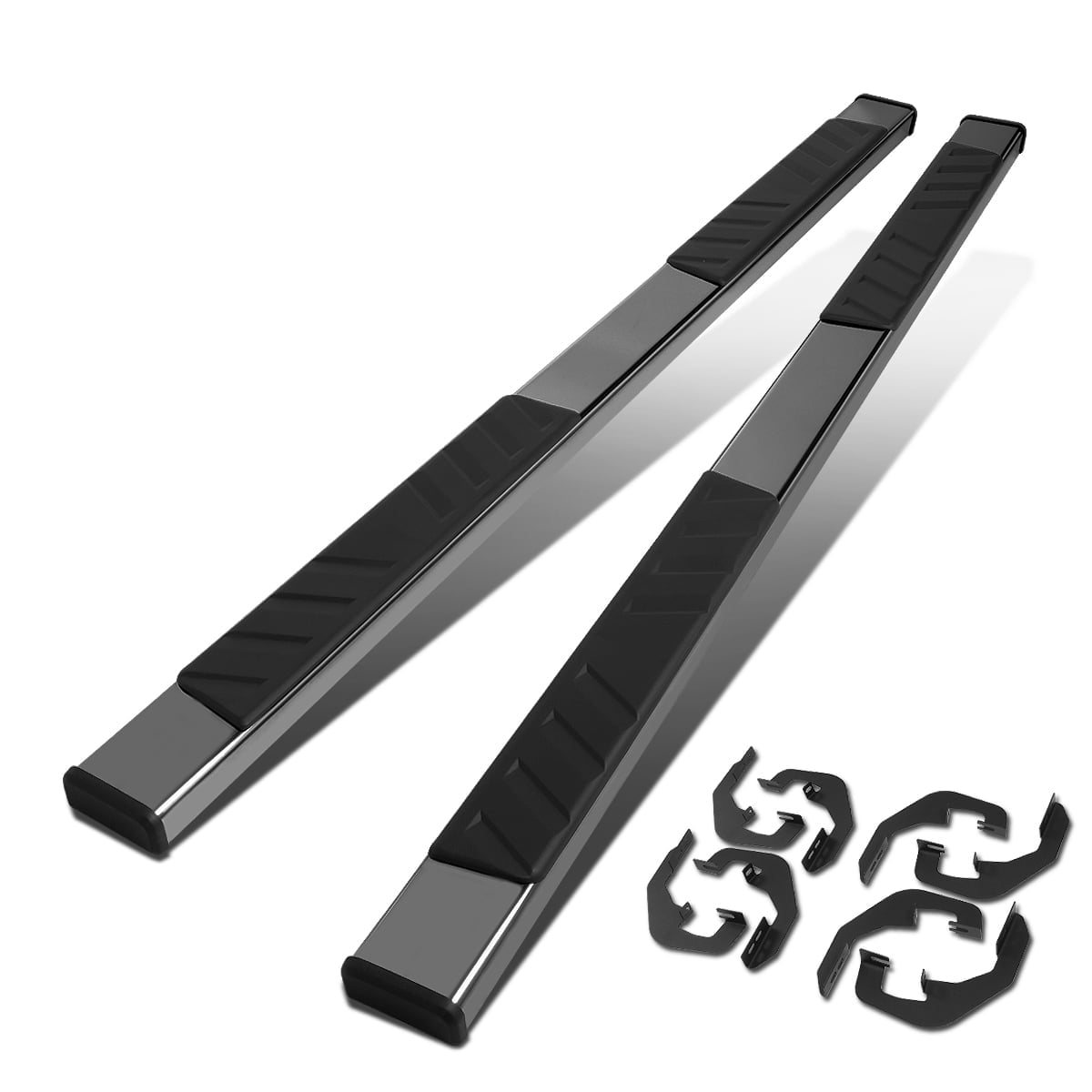 DNA Motoring 5" Side Step Nerf Bars Running Boards Non-Slip for 2007-2019 Silverado Sierra Crew Cab