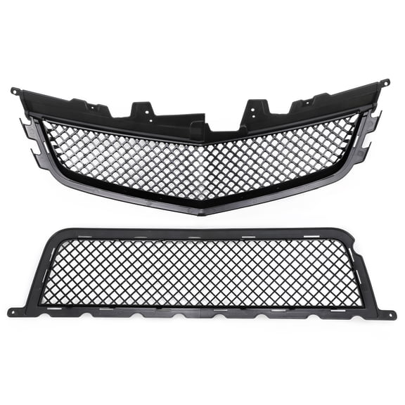 For 2008-14 Cadillac CTS-V CTSV Front Upper/Lower Main Grille Combo Matte Black