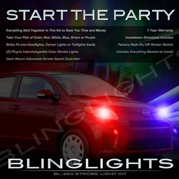 For 2008 2009 2010 2011 2012 Scion xD Strobe Light Kit Headlamps Headlights Head Lamps Strobes Lights